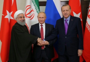 プーチン大統領、エルドアン大統領、ロウハニ大統領